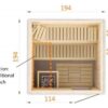 Finnish Sauna with Furnace SAHARA 1950x1950x1990mm