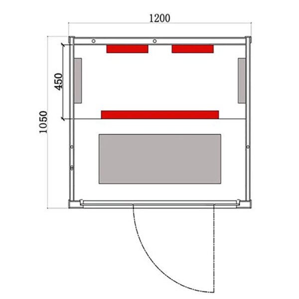 Infrared Sauna MALIBU II Quartz- Full Spectrum, 1210x1060x1920mm