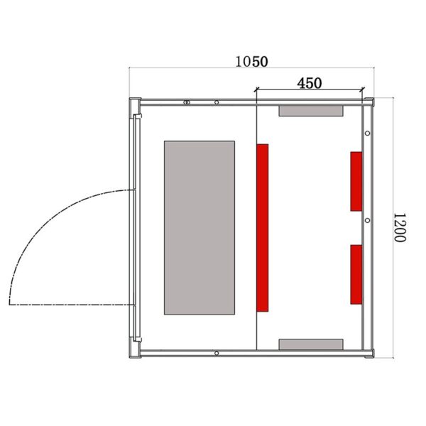 Infrared Sauna OSHIMA Quartz/Carbon 1200x1050x1900mm
