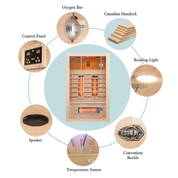 Infrared Sauna OSHIMA Quartz/Carbon 1200x1050x1900mm