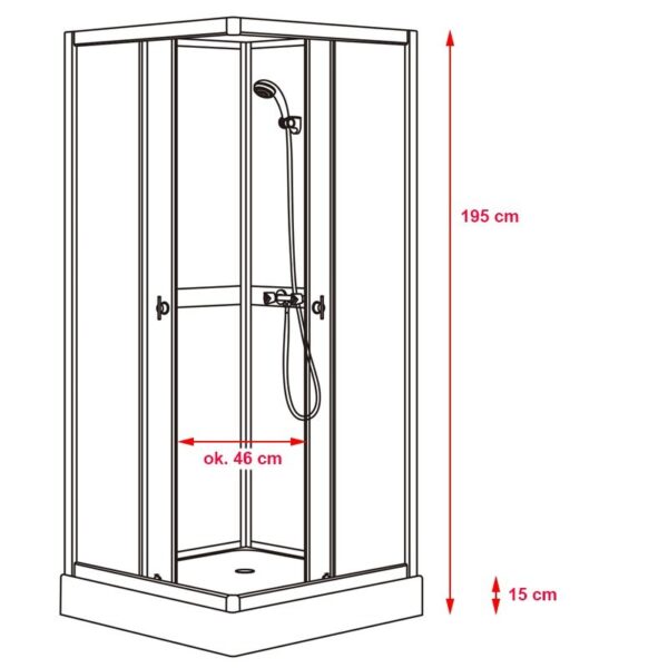 SHOWER ENCLOSURE CRB-309 GRAY 900x900mm
