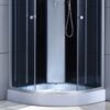 SHOWER ENCLOSURE CRB-302B GRAY 900mmx900mm SHALLOW CORNER SHOWER TRAY