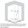 SHOWER ENCLOSURE CRB-302B GRAY 900mmx900mm SHALLOW CORNER SHOWER TRAY