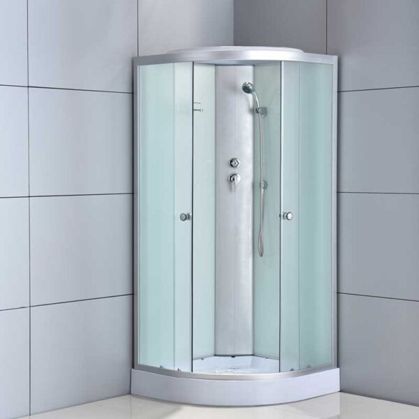 SHOWER ENCLOSURE CRB-303A Milky Mat 800mmx800mm SHALLOW CORNER SHOWER TRAY