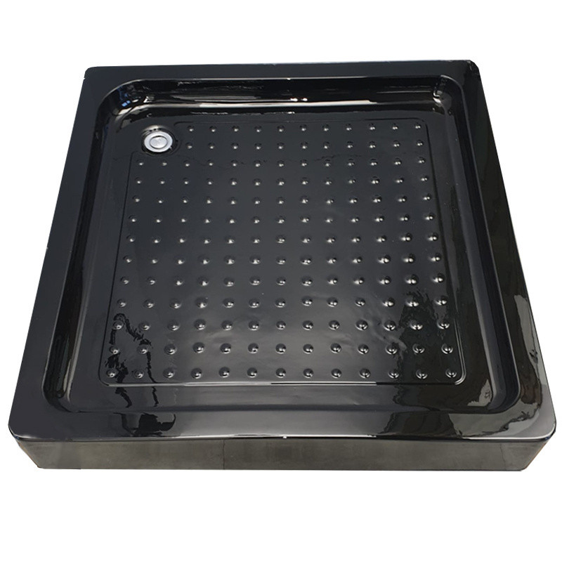 Square shower tray SXL02B 900x900mm black siphon deep 150mm