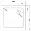 Square shower tray ST02B 900x900mm black siphon slim 50mm