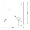 Square shower tray ST02A 800x800mm white siphon slim 50mm