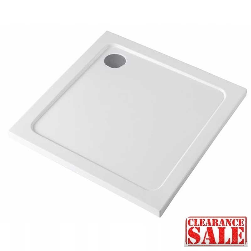 Square shower tray ST02C 700x700mm white siphon slim 50mm