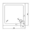 Square shower tray ST02C 700x7000mm white siphon slim 50mm