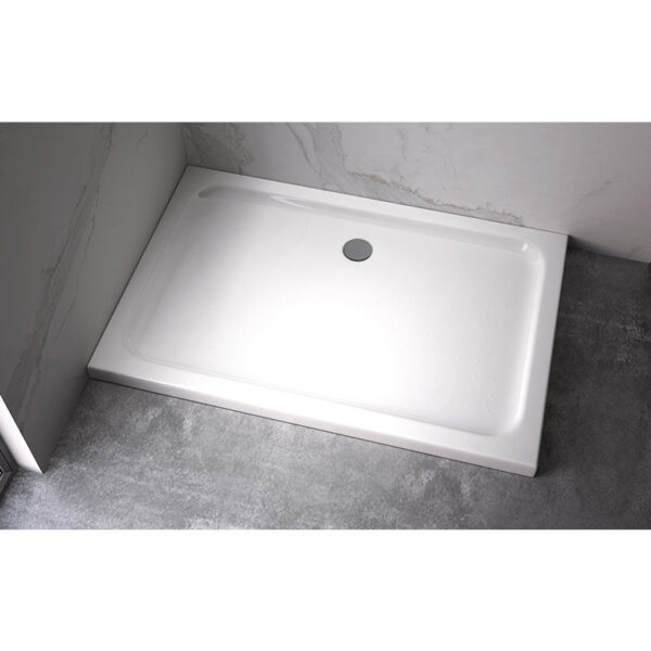 Rectangular shower tray ST03C 1200x800mm white siphon 50mm slim