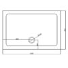 Rectangular shower tray ST03C 1200x800mm white siphon 50mm slim