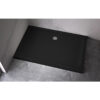 Rectangular shower tray ST03B 1100x800mm black siphon 50mm slim