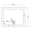 Rectangular shower tray ST05A 1000x700mm white siphon 50mm slim