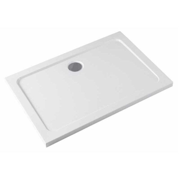 Rectangular shower tray ST06B 1100x1000mm white siphon 50mm slim