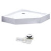 Pentagonal shower tray SXL07C 1000x1000mm white siphon 150mm high