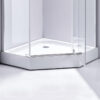 Pentagonal shower tray SXL07C 1000x1000mm white siphon 150mm high