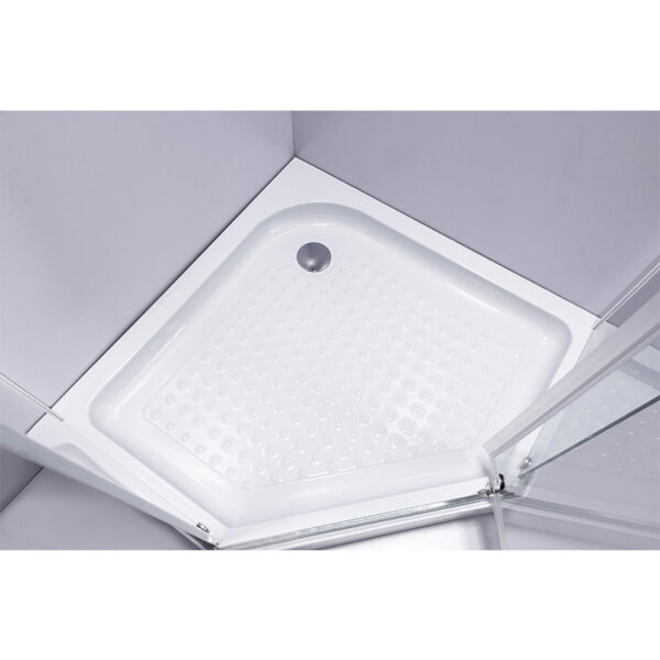 Pentagonal shower tray SXL07C 1000x1000mm white siphon 150mm high