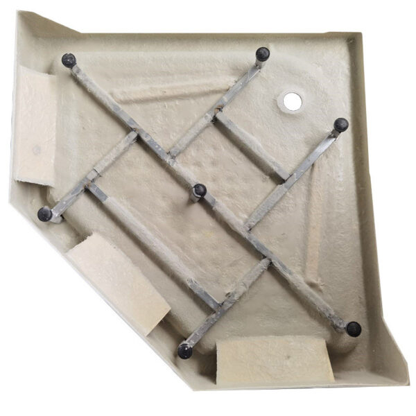 Pentagonal shower tray SXL07C 1000x1000mm white siphon 150mm high