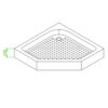 Pentagonal shower tray SXL07C 1000x1000mm white siphon 150mm high