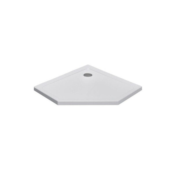 Pentagonal shower tray ST08B 900x900mm white siphon 50mm slim