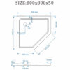Pentagonal shower tray ST08A 800x800mm white siphon 50mm slim