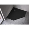 Pentagonal shower tray ST08B 900x900mm black siphon 50mm slim