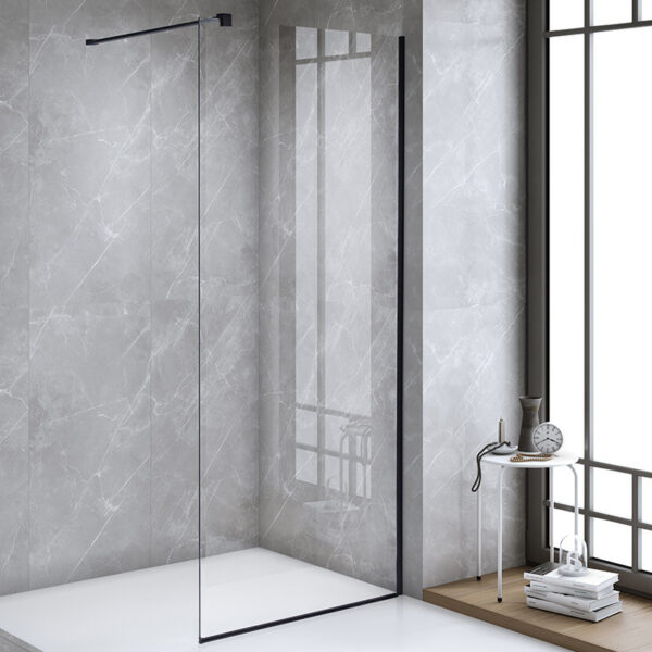 Shower screen P-SH07A 700x2000mm BLACK