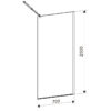 Shower screen P-SH07A 700x2000mm BLACK