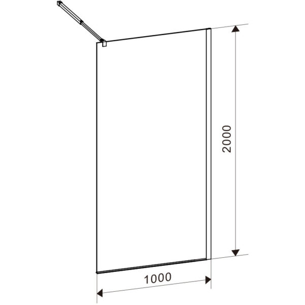 Shower screen P-SH07D 1000x2000mm CHROME