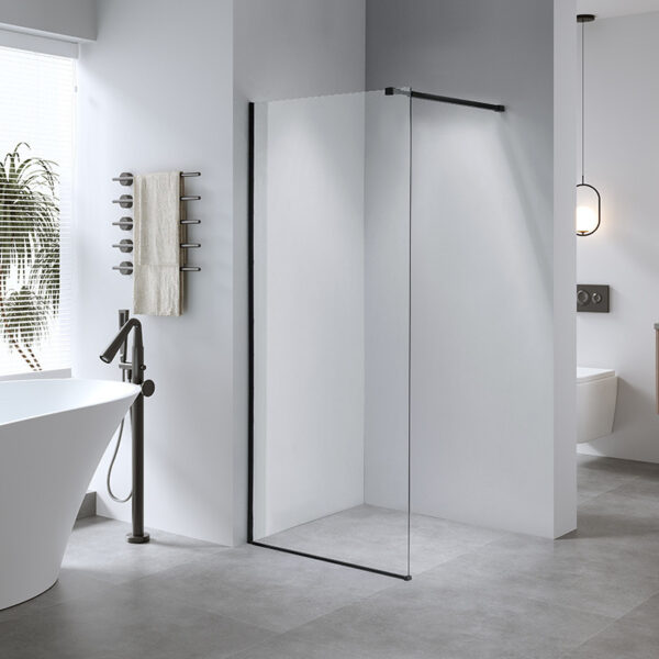 Shower screen P-SH07F 1200x2000mm BLACK