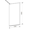 Shower screen P-SH05D 1000x2000mm glass 8mm