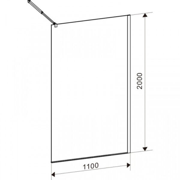 Shower screen P-SH05E 1100x2000mm glass 8mm