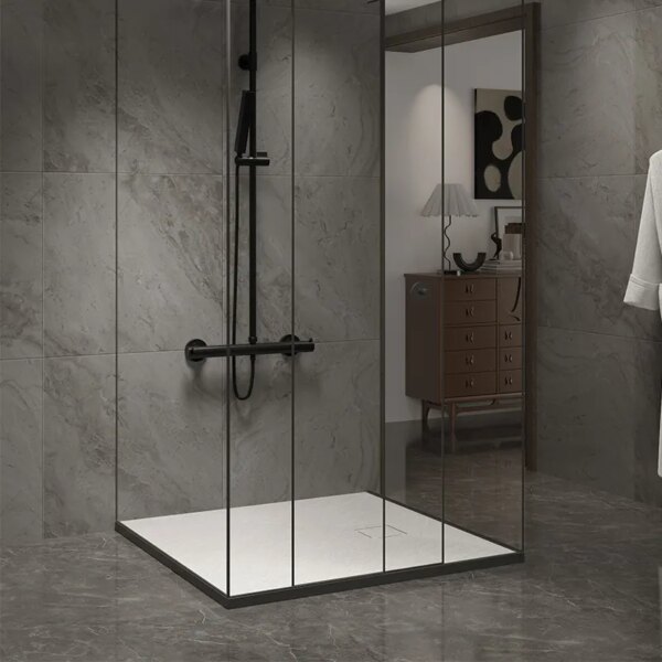Square shower tray CAIR S 900x900mm WHITE siphon slim 50mm