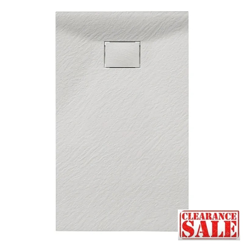 RECTANGULAR STONE SHOWER TRAY SLIM TUKO WHITE 1400x800mm