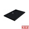 Rectangular shower tray ST03C 1200x800mm black siphon 50mm slim