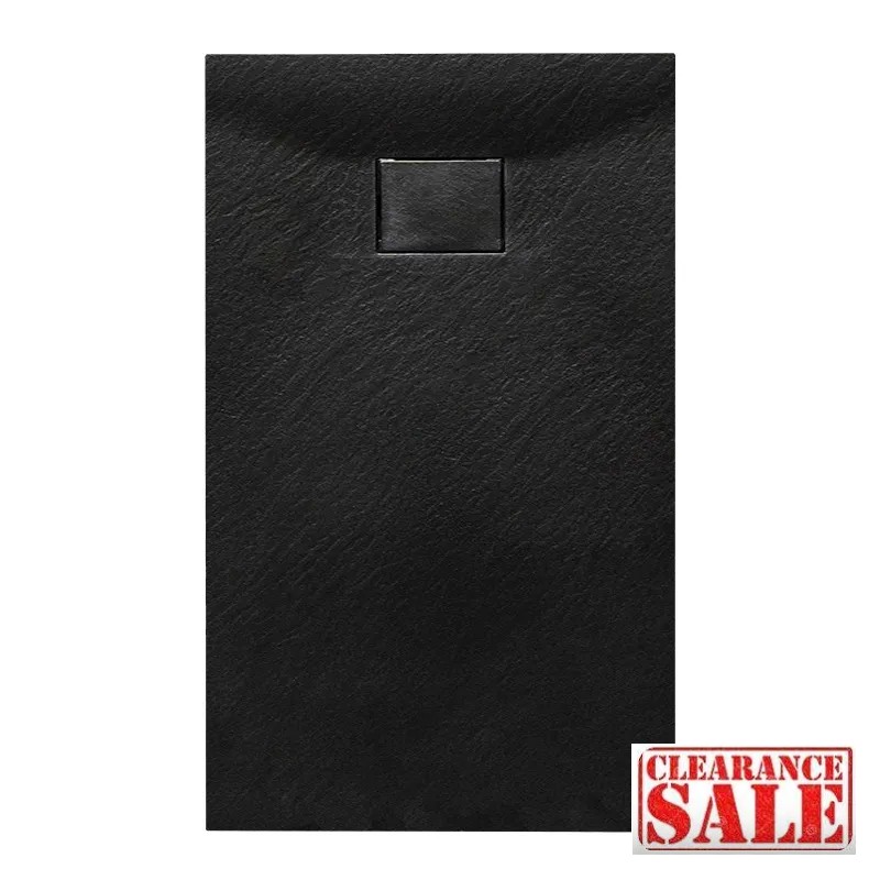 RECTANGULAR STONE SHOWER TRAY SLIM TUKO BLACK 1400x800mm