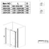 Shower door sliding SH02E chrome 1200mm