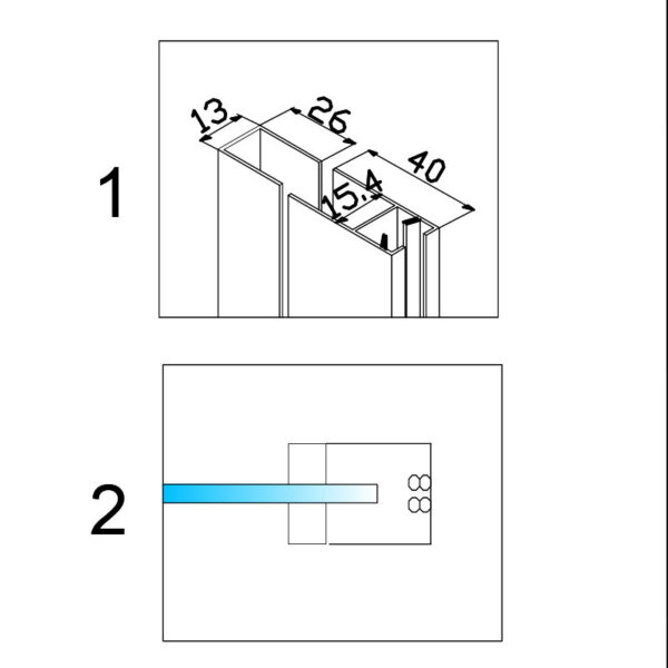 Shower door sliding SH03B chrome 950-1000mm