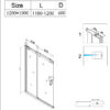 Shower door sliding SH03D chrome 1150-1200mm