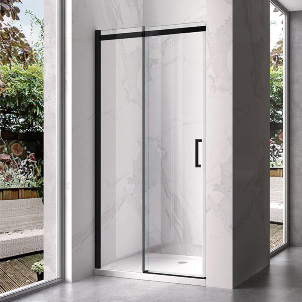 Shower door sliding KZ09A black 950-1000mm glass 8mm