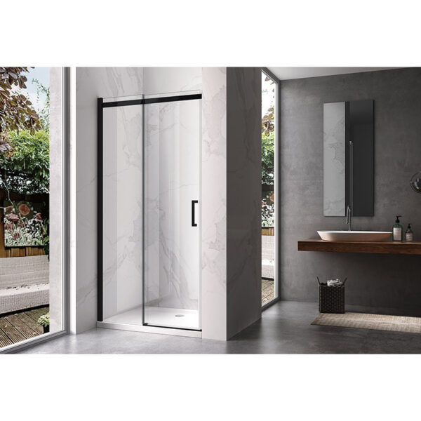 Shower door sliding KZ09A black 950-1000mm glass 8mm
