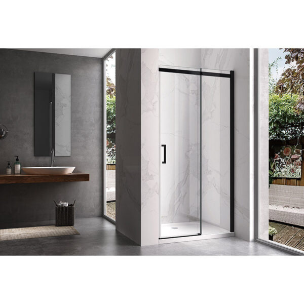 Shower door sliding KZ09B black 1050-1100mm glass 8mm