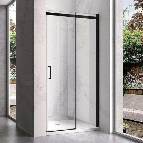 Shower door sliding KZ09D black 1250-1300mm glass 8mm