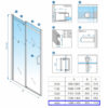 Shower door sliding KZ09E chrome 1350-1400mm glass 8mm