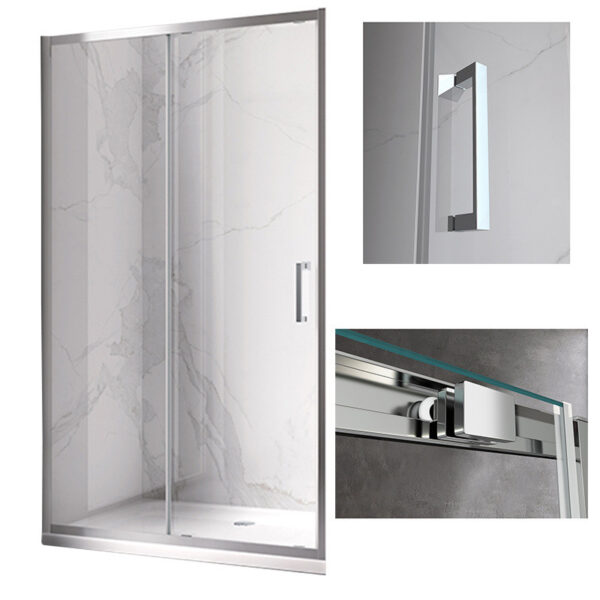 Shower door sliding KZ14A chrome 950-1000mm glass 6mm