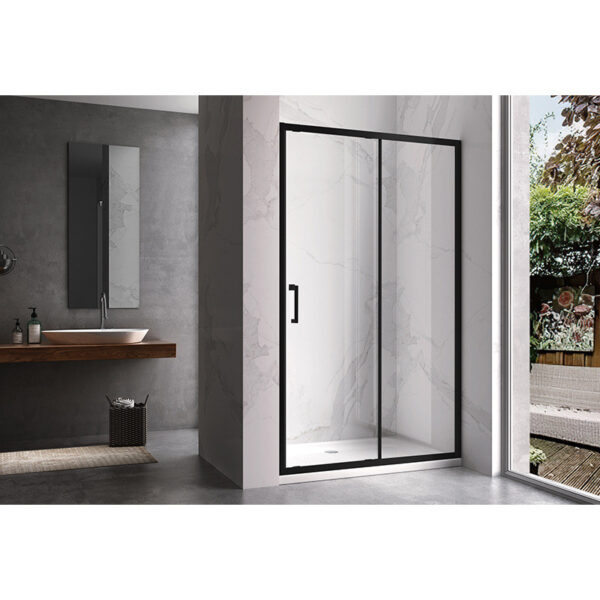 Shower door sliding KZ14A black 950-1000mm glass 6mm