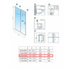 Shower door sliding KZ14C chrome 1150-1200mm glass 6mm