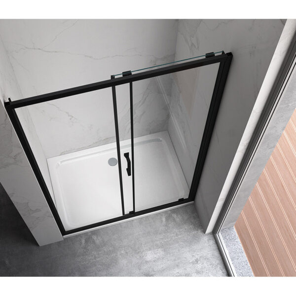 Shower door sliding KZ14D black 1250-1300mm glass 6mm