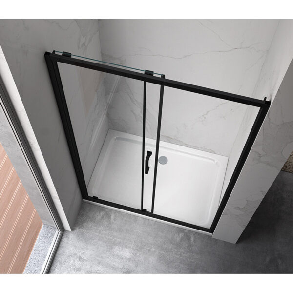 Shower door sliding KZ14E black 1350-1400mm glass 6mm