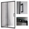 Shower door sliding KZ14E black 1350-1400mm glass 6mm